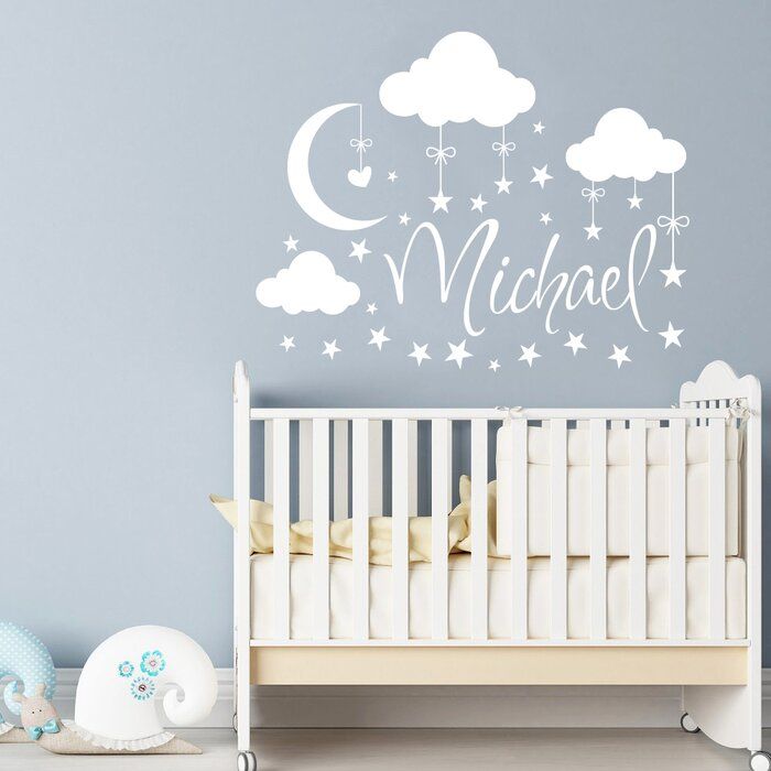 ✨ Kids Room Décor Mega Kit – 20” Name Decal + Stars, Clouds & Accent Shapes – Nursery Wall Vinyl Set – Sticky Chix ✨