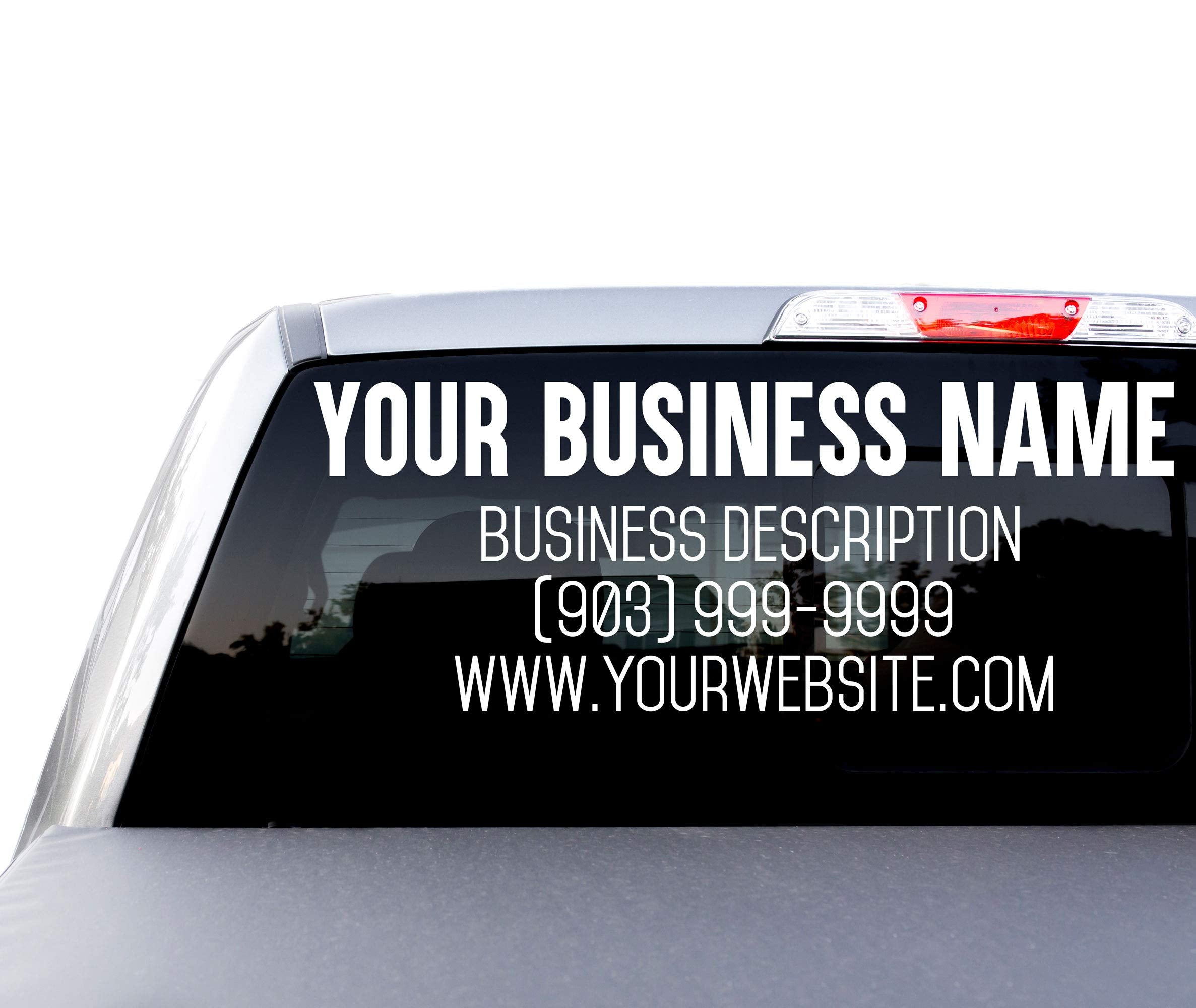 ✨ Custom Car Window Business Decal Pack – Business Name, Phone Number & Social Handle – 11” Vinyl Set – Sticky Chix ✨