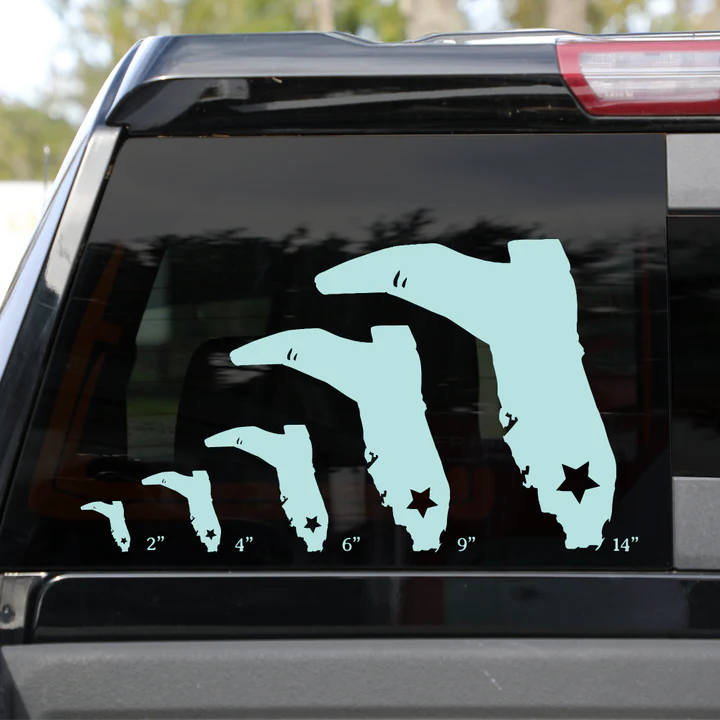 ✨ Florida Cowboy Boot Vinyl Sticker Decal – 4x5” Car, Motorcycle, Laptop – Any Color – Sticky Chix ✨