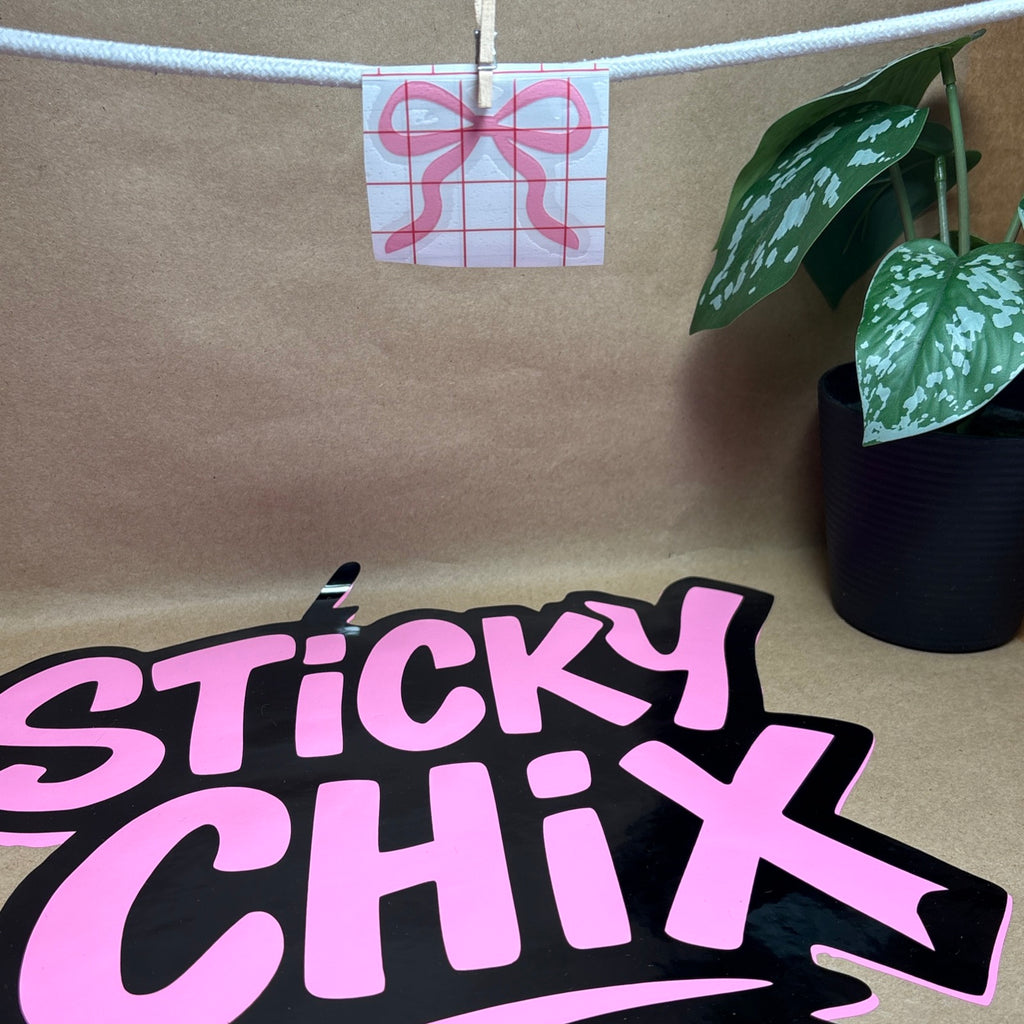 2" Car Girl Mini Bow Set – Cute Vinyl Mirror Bows set of 2