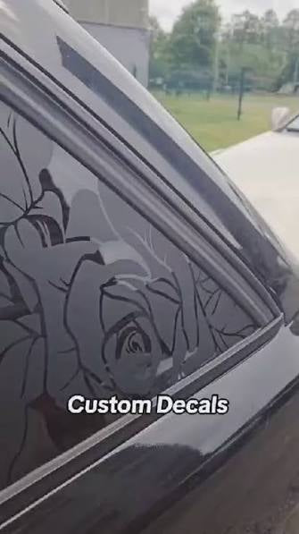 Rear window, full window, decal, sticker, matte, black, or any color