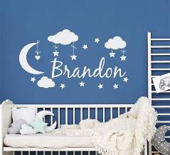 ✨ Kids Room Décor Mega Kit – 20” Name Decal + Stars, Clouds & Accent Shapes – Nursery Wall Vinyl Set – Sticky Chix ✨