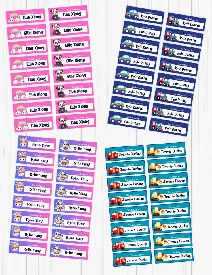 ✨ Kids Name Label Pack – Personalized School Labels for Bottles, Lunchboxes & Supplies – 32-Piece Set – Sticky Chix ✨