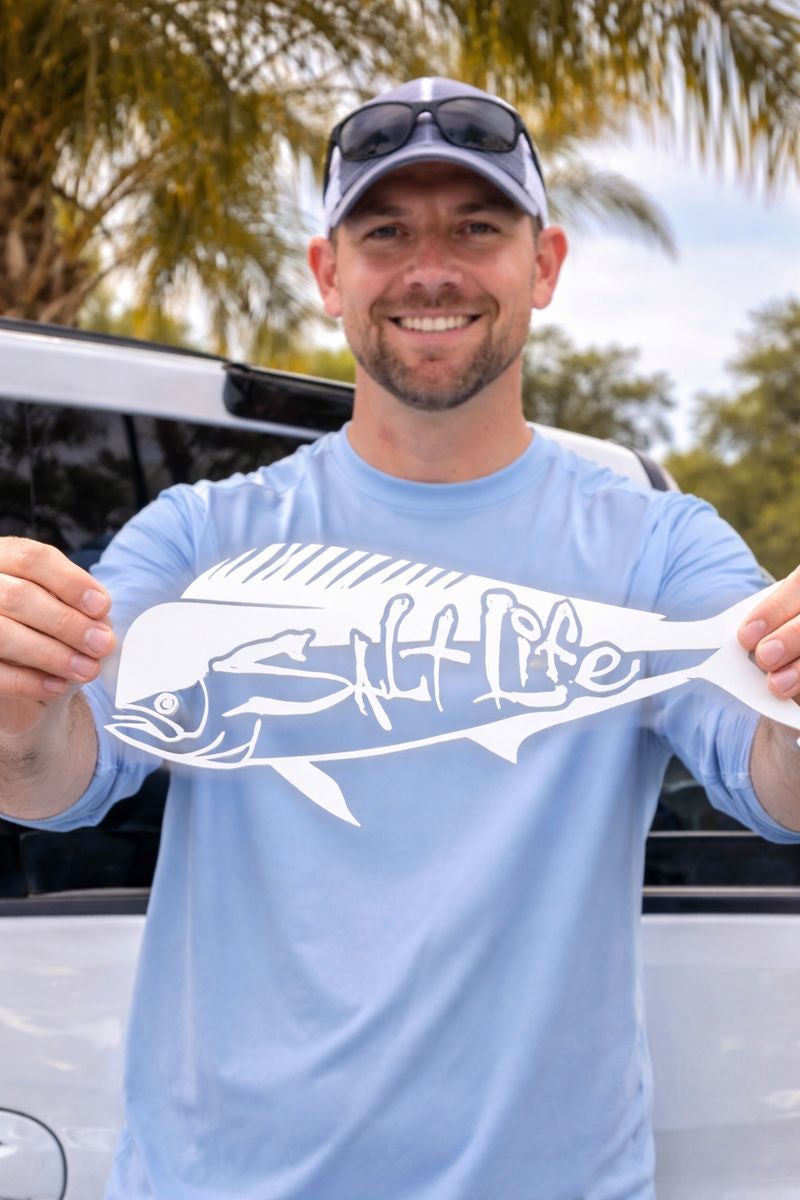 Salt Life–Style Vinyl Decal – 5 Inch White – Waterproof Coastal Car Sticker