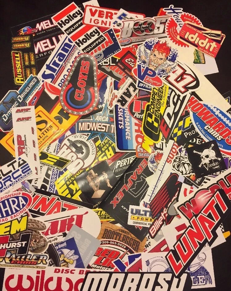 ✨ 25 Racing Decals Grab Bag – NHRA, NASCAR, Chevy, Ford, Mopar – Random Racing Vinyl Sticker Pack – Sticky Chix ✨
