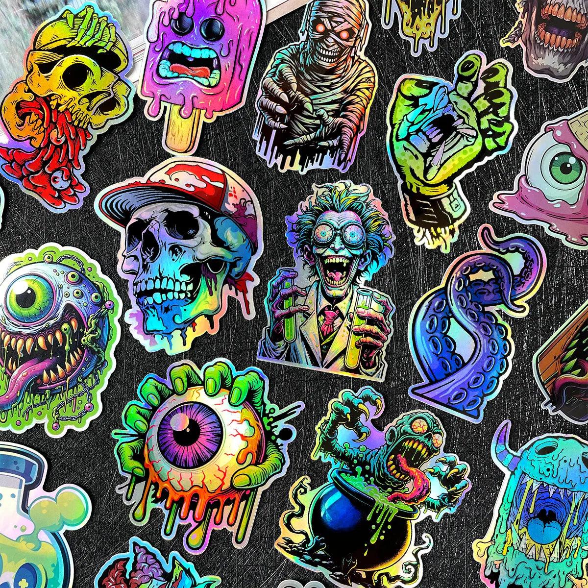 Holo Horror Moto Stickers