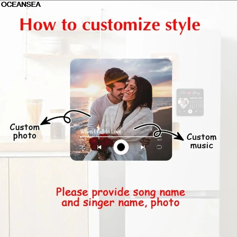 Music Memory Photo Fridge Magnet