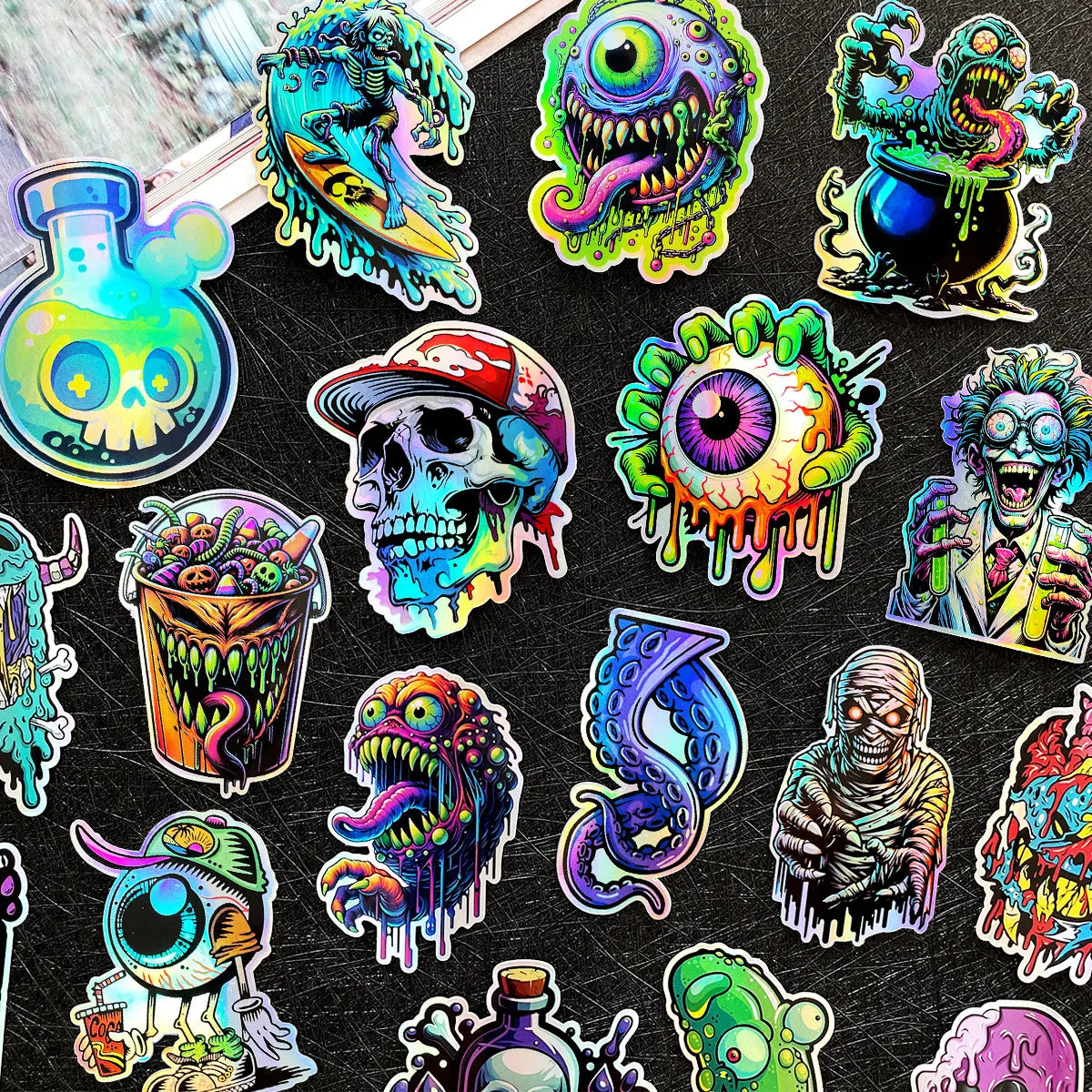Holo Horror Moto Stickers