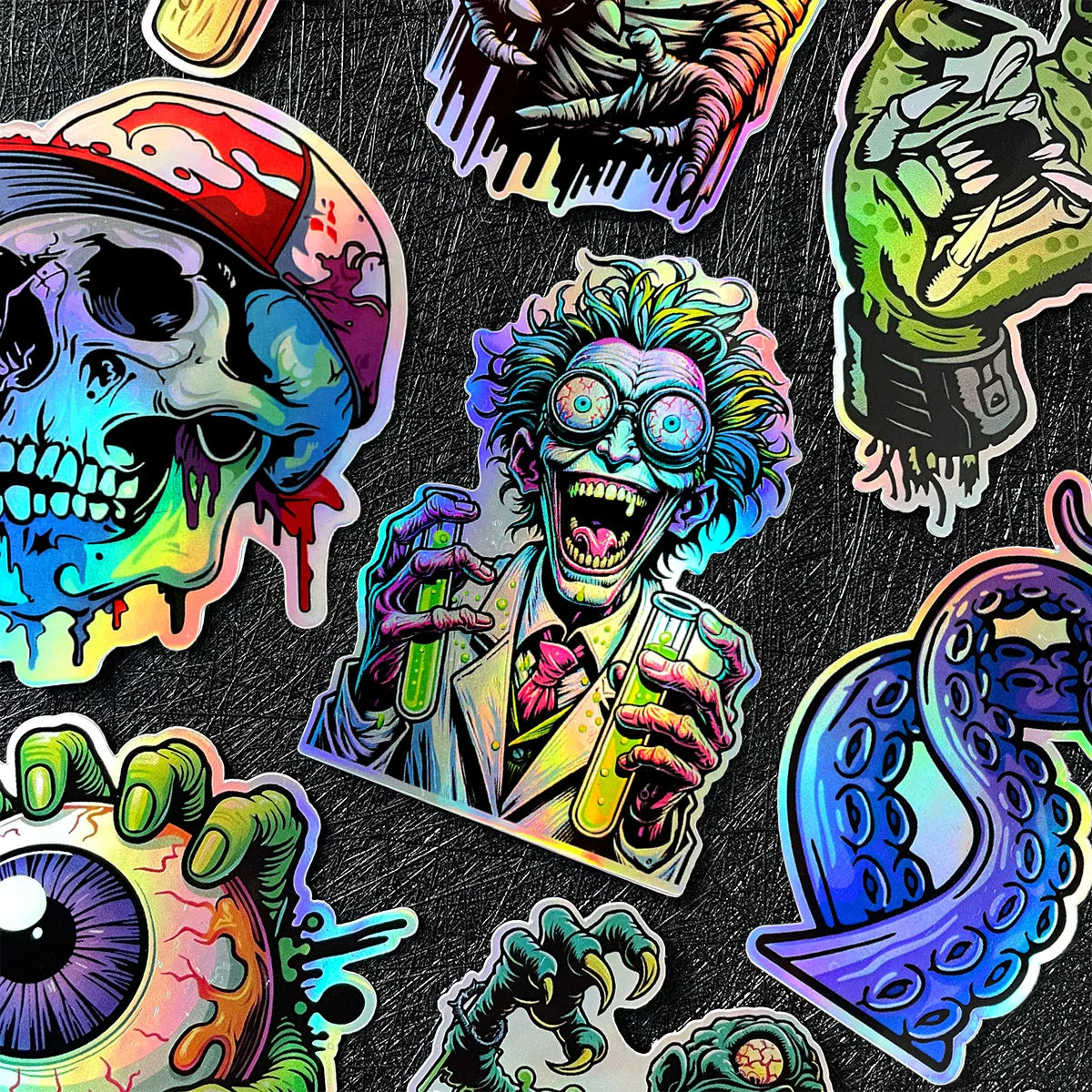 Holo Horror Moto Stickers