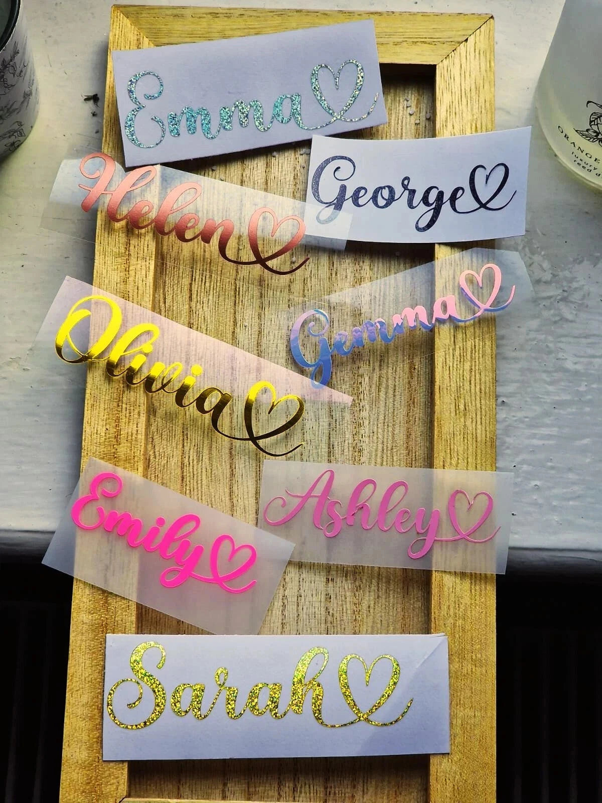 ✨ 2" Personalized Vinyl Name Sticker – Custom Name Decal for Bottles, Lunch Boxes, Glasses, Weddings – Any Color – Sticky Chix ✨