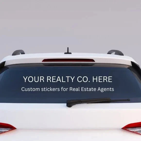 10" REAL ESTATE AGENT Vinyl Decal – Realtor / Broker Car Window Sticker – Any Color