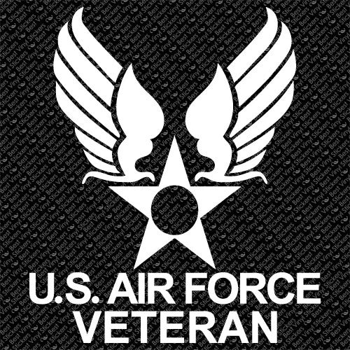 ✨ 6" US Air Force Veteran Vinyl Decal – USAF Military Emblem Sticker (USAF-06) – Any Color – Sticky Chix ✨
