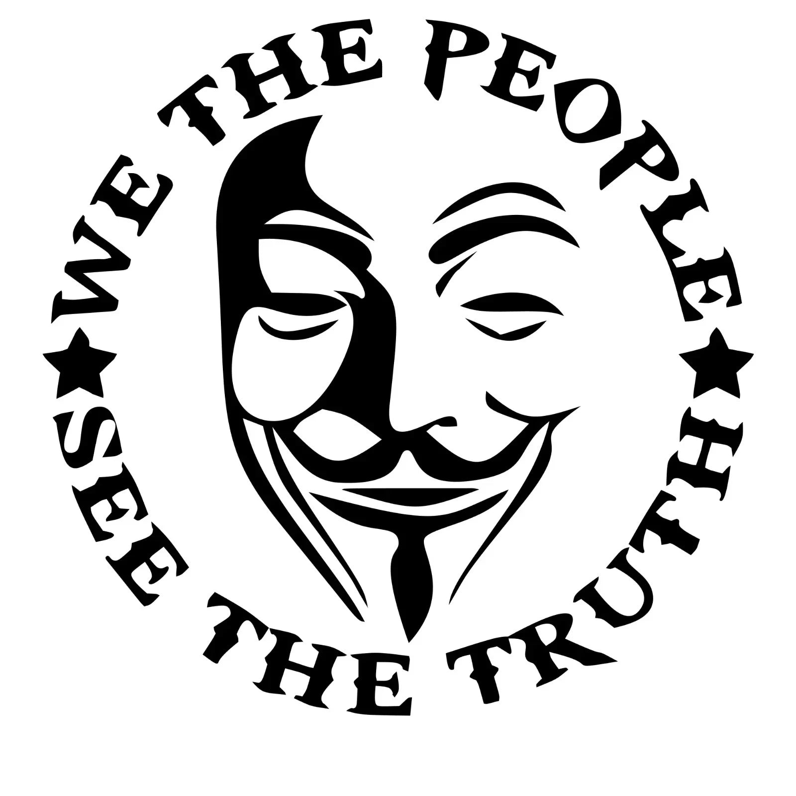 ✨ 7" “We The People See The Truth” Anonymous Mask Vinyl Decal – Car/Truck Sticker – Any Color – Sticky Chix ✨